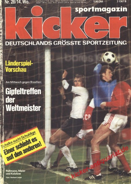 Kicker Sportmagazin Nr. 28, 3.4.1978 bis 9.4.1978