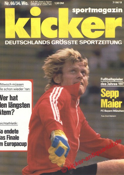 Kicker Sportmagazin Nr. 66, 15.8.1977 bis 21.8.1977