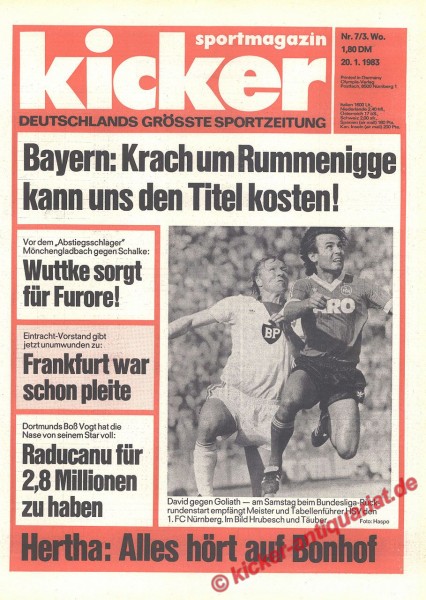 Kicker Sportmagazin Nr. 7, 20.1.1983 bis 26.1.1983