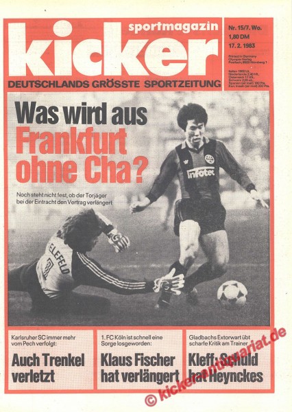 Kicker Sportmagazin Nr. 15, 17.2.1983 bis 23.2.1983