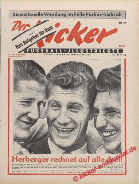 Kicker Nr. 49, 5.12.1955 bis 11.12.1955