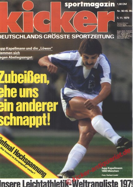 Kicker Sportmagazin Nr. 90, 5.11.1979 bis 11.11.1979