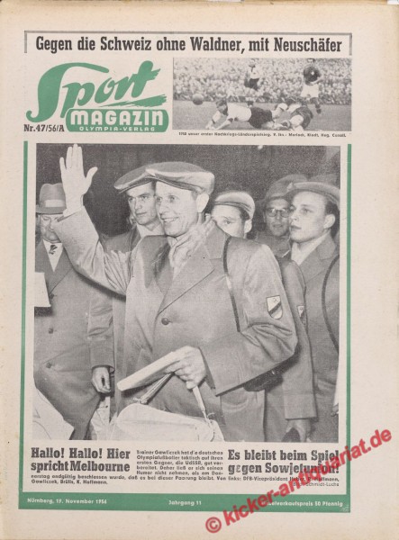 Sportmagazin Nr. 47A, 19.11.1956 bis 25.11.1956