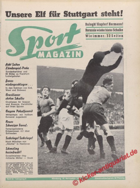 Sportmagazin Nr. 46, 15.11.1950 bis 21.11.1950