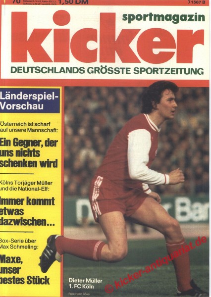 Kicker Sportmagazin Nr. 70, 1.9.1975 bis 7.9.1975