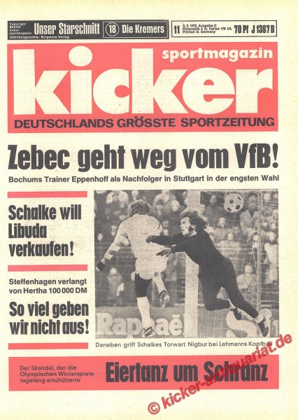 Kicker Sportmagazin Nr. 11, 3.2.1972 bis 9.2.1972