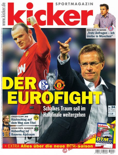Kicker Sportmagazin Nr. 34, 25.4.2011 bis 1.5.2011