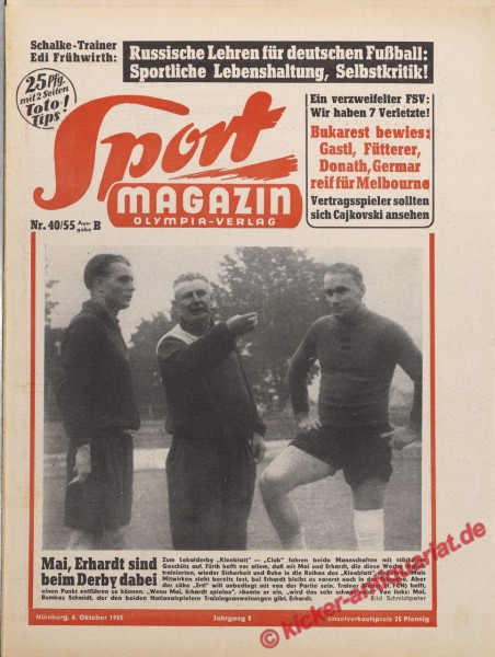 Sportmagazin Nr. 40B, 6.10.1955 bis 12.10.1955