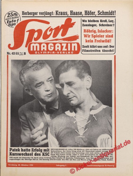 Sportmagazin Nr. 42B, 20.10.1955 bis 26.10.1955