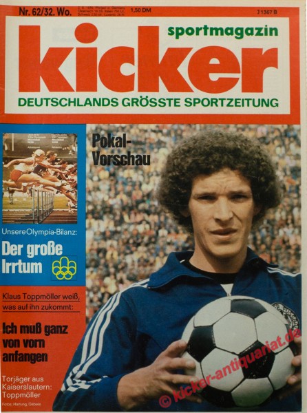 Kicker Sportmagazin Nr. 62, 2.8.1976 bis 8.8.1976