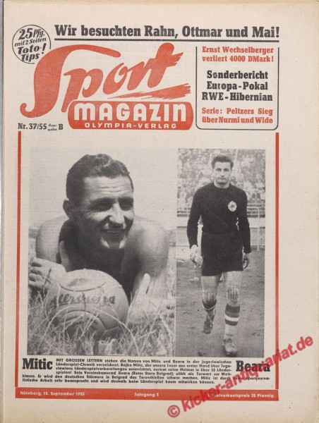 Sportmagazin Nr. 37B, 15.9.1955 bis 21.9.1955