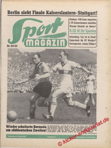 Sportmagazin Nr. 24A, 10.6.1953 bis 16.6.1953