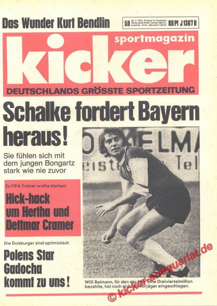 Kicker Sportmagazin Nr. 59, 18.7.1974 bis 24.7.1974