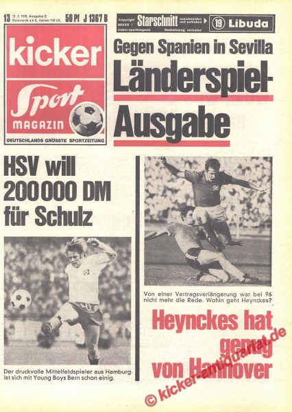 Kicker Sportmagazin Nr. 13, 12.2.1970 bis 18.2.1970