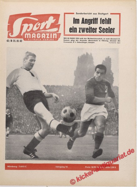 Sportmagazin Nr. 43B, 25.10.1962 bis 31.10.1962