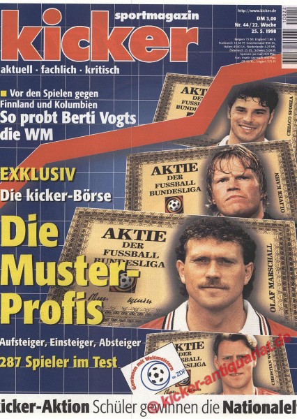 Olaf Marschall, Oliver Kahn, Ciriaco Sforza Die Kicker Fussballbörse, Exklusiv Die Musterprofis! 287 Spieler im Test!
