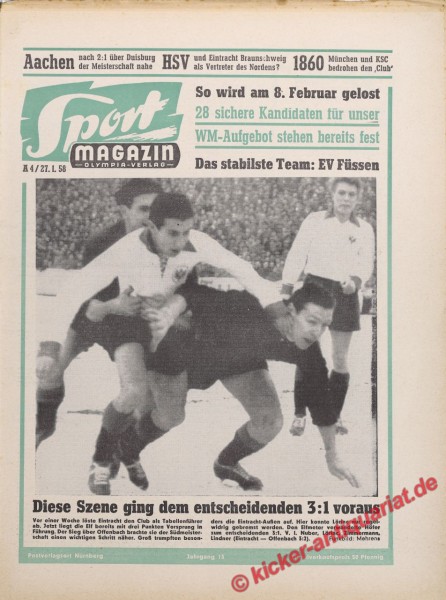 Sportmagazin Nr. 4A, 27.1.1958 bis 2.2.1958