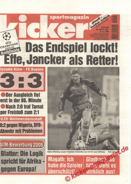 Kicker Sportmagazin Nr. 29, 8.4.1999 bis 14.4.1999