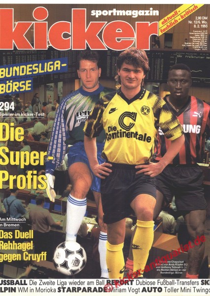 Kicker Sportmagazin Nr. 12, 8.2.1993 bis 14.2.1993