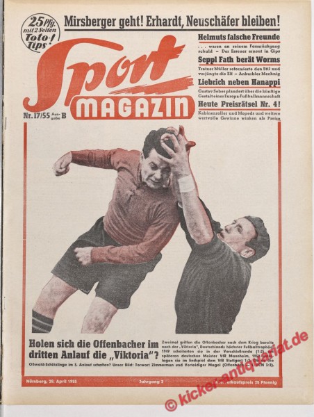 Sportmagazin Nr. 17B, 28.4.1955 bis 4.5.1955