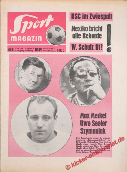 Sportmagazin Nr. 43B, 26.10.1967 bis 1.11.1967