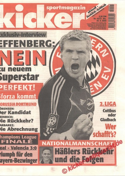 Kicker Sportmagazin Nr. 43, 25.5.2000 bis 31.5.2000