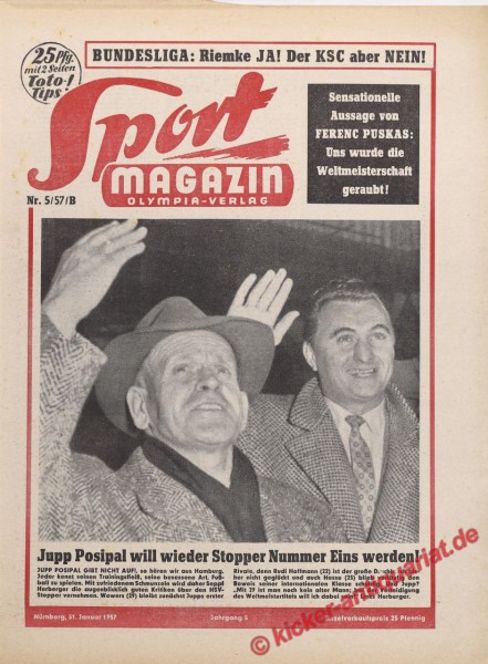 Sportmagazin Nr. 5B, 31.1.1957 bis 6.2.1957
