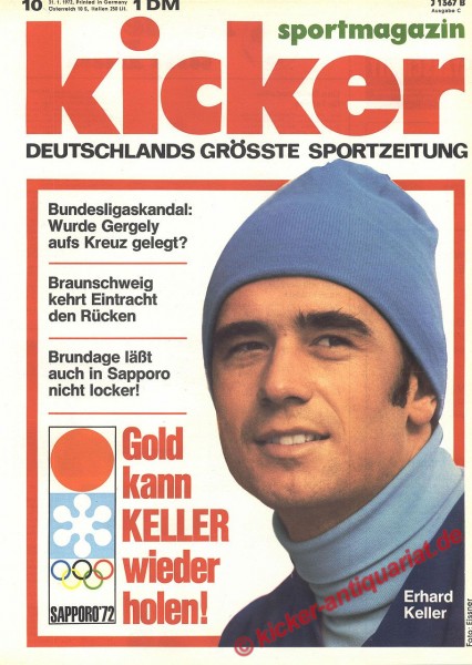 Kicker Sportmagazin Nr. 10, 31.1.1972 bis 6.2.1972