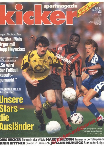 Kicker Sportmagazin Nr. 4, 11.1.1993 bis 17.1.1993