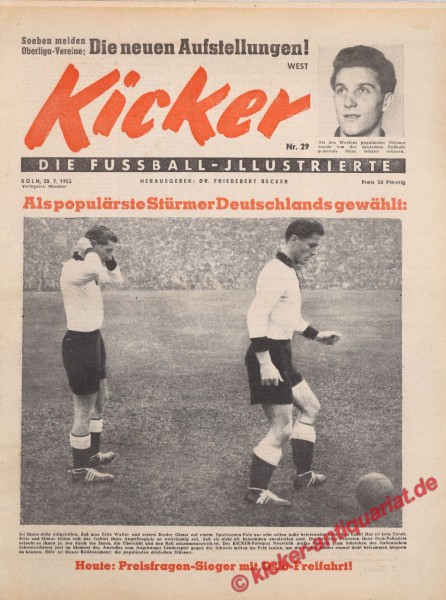 Kicker Nr. 29W, 20.7.1953 bis 26.7.1953