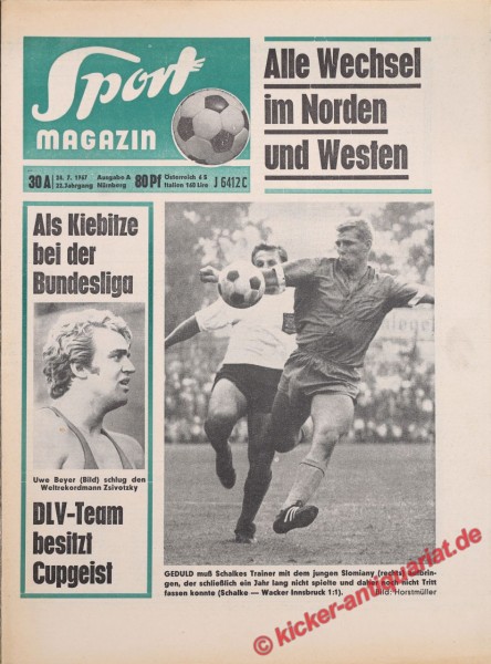 Sportmagazin Nr. 30A, 24.7.1967 bis 30.7.1967