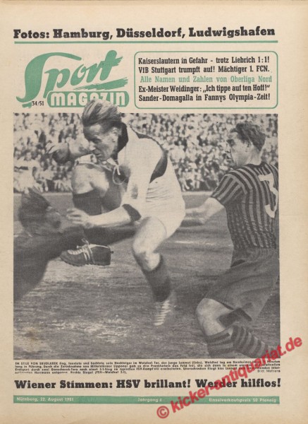 Sportmagazin Nr. 34, 22.8.1951 bis 28.8.1951