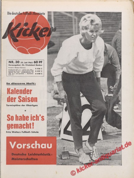 Kicker Nr. 30, 23.7.1962 bis 29.7.1962