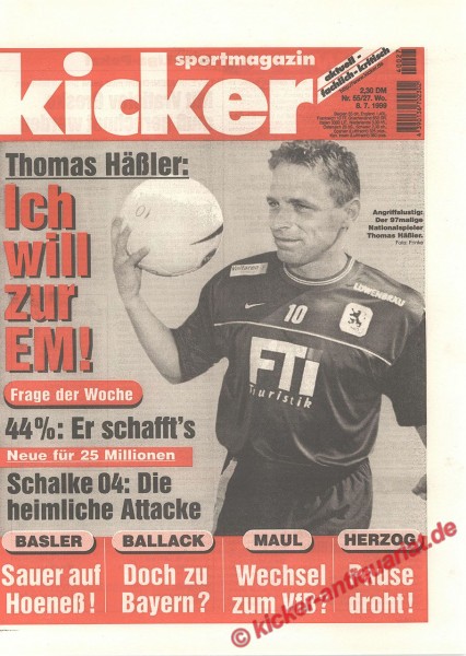 Kicker Sportmagazin Nr. 55, 8.7.1999 bis 14.7.1999