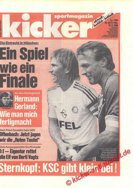 Kicker Sportmagazin Nr. 23, 15.3.1990 bis 21.3.1990