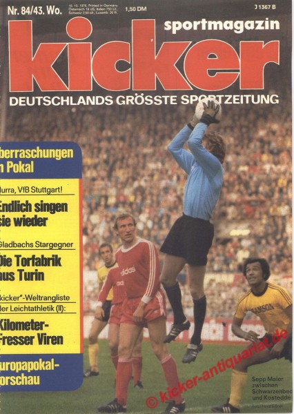 Kicker Sportmagazin Nr. 84, 18.10.1976 bis 24.10.1976