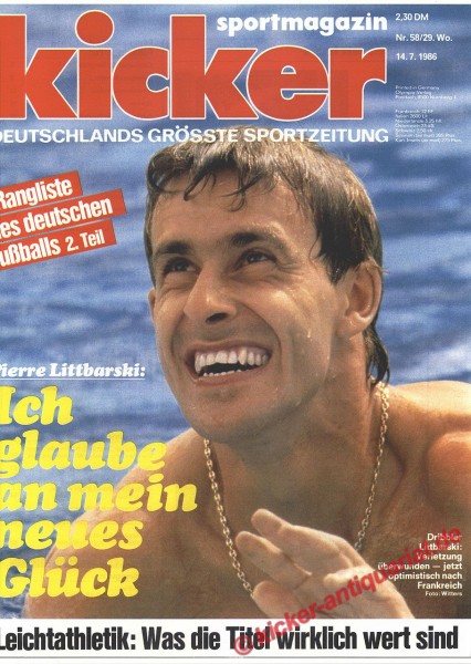 Kicker Sportmagazin Nr. 58, 14.7.1986 bis 20.7.1986