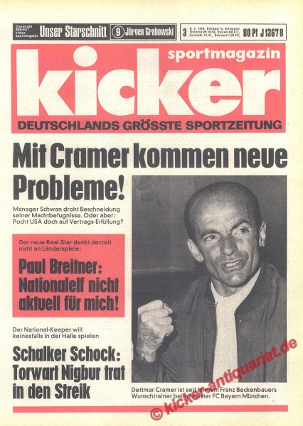 Kicker Sportmagazin Nr. 3, 9.1.1975 bis 15.1.1975