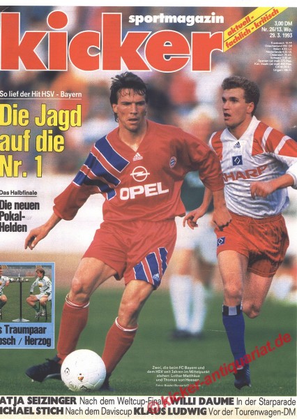 Kicker Sportmagazin Nr. 26, 29.3.1993 bis 4.4.1993