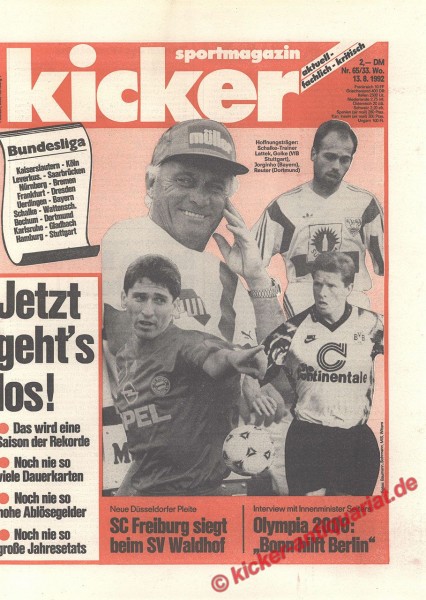 Jetzt geht es los! Schalke 04 Trainer Udo Lattek, Golke, Jorginho, Reuter.