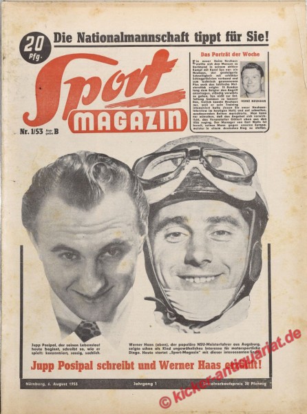 Sportmagazin Nr. 1B, 6.8.1953 bis 12.8.1953