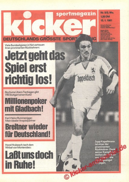 Kicker Sportmagazin Nr. 5, 15.1.1981 bis 21.1.1981