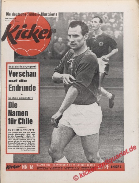 Kicker Nr. 16, 16.4.1962 bis 22.4.1962