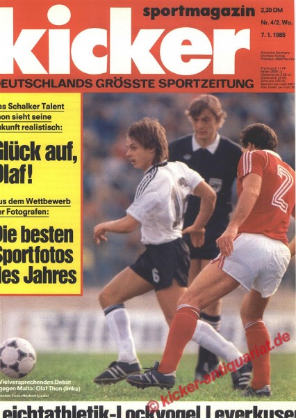 Kicker Sportmagazin Nr. 4, 7.1.1985 bis 13.1.1985