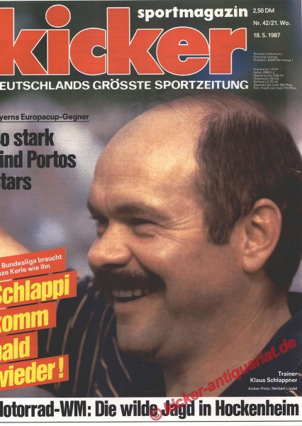 Kicker Sportmagazin Nr. 42, 18.5.1987 bis 24.5.1987