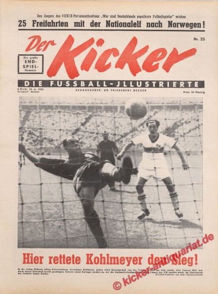 Die große Endspiel Nummer: Deutscher Fußballmeister 1953: 1. FC Kaiserslautern