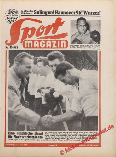 Sportmagazin Nr. 33B, 19.8.1954 bis 25.8.1954
