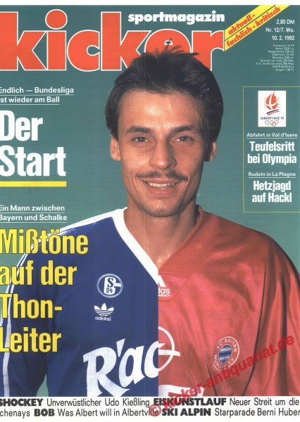 Kicker Sportmagazin Nr. 12, 10.2.1992 bis 16.2.1992