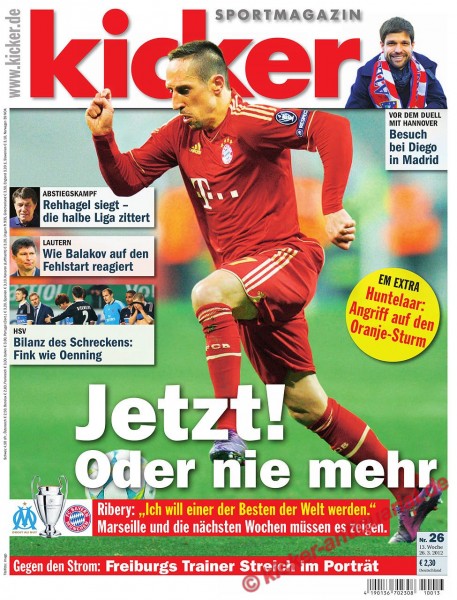 Kicker Sportmagazin Nr. 26, 26.3.2012 bis 1.4.2012