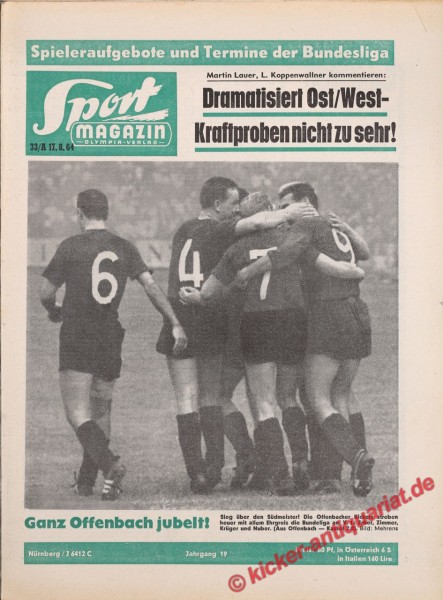 Sportmagazin Nr. 33A, 17.8.1964 bis 23.8.1964